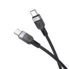 Szilikon kábel USB C - USB C Hoco 3A 60W 3 m X109 fekete