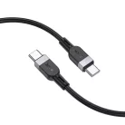 Szilikon kábel USB C - USB C Hoco 3A 60W 3 m X109 fekete