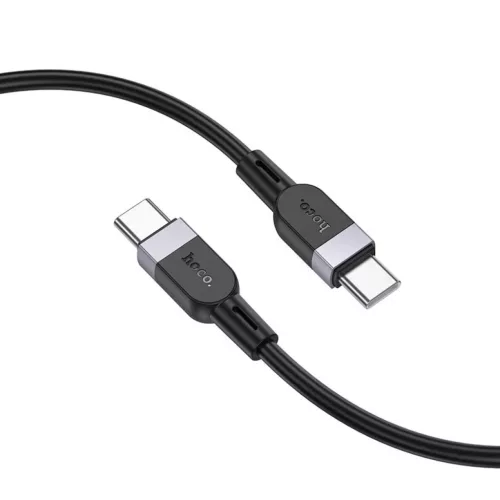 Szilikon kábel USB C - USB C Hoco 3A 60W 3 m X109 fekete