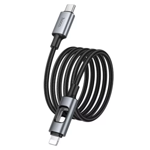 USB C - Lightning LED kábel Hoco PD 27W 1,2 m U144 fekete