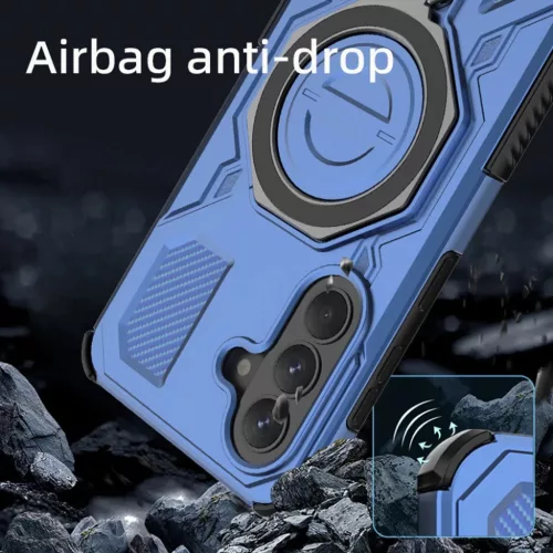 Samsung Galaxy A57 5G Kék Átlátszó Techsuit Carbon Shield PRO tok