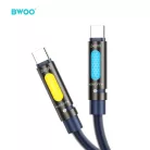 240W BWOO Type C - Type C illatos Adatkábel RGB világítással fekete X325C-C