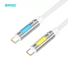 X325C-C 240W Szupergyors Töltő és Adatkábel RGB Világítással Fehér