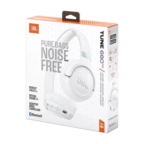 JBL Tune 680NC Vezeték nélküli Bluetooth On-Ear Fejhallgató Fehér EU