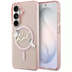  Samsung Galaxy S26 Pink Karl Lagerfeld IML Choupette Karl Script Logo Mágneses tok