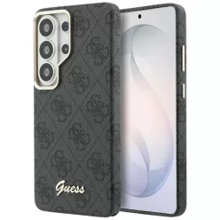   Samsung Galaxy S26 Ultra fekete Guess PU 4G Script Metal Logo Mágneses Tok