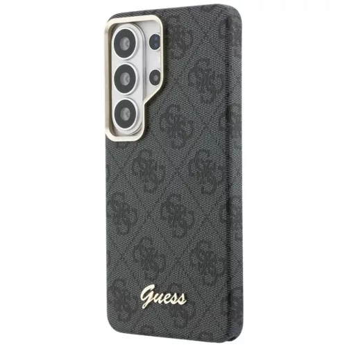 Samsung Galaxy S26 Ultra fekete Guess PU 4G Script Metal Logo Mágneses Tok
