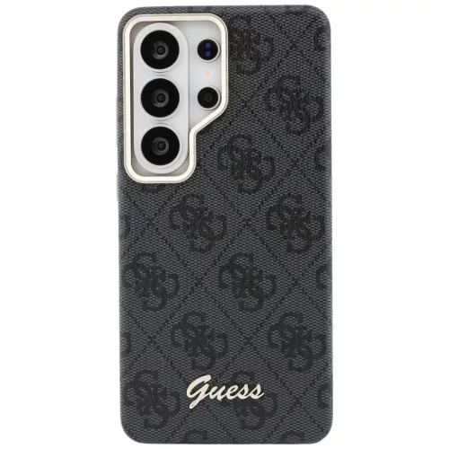 Samsung Galaxy S26 Ultra fekete Guess PU 4G Script Metal Logo Mágneses Tok