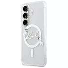 Samsung Galaxy S26 átlátszó Karl Lagerfeld IML Choupette Karl Script Logo Mágneses tok