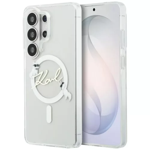Samsung Galaxy S26 Ultra Átlátszó Karl Lagerfeld IML Choupette Karl Script Logo Mágneses Tok