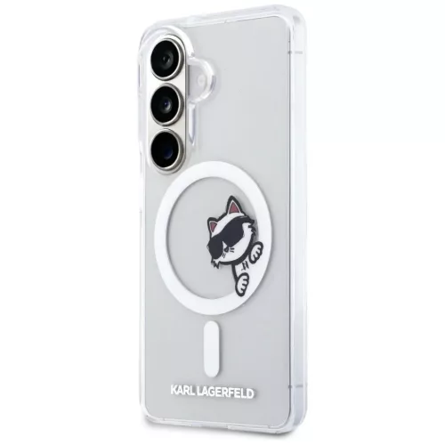 Samsung Galaxy S26 Átlátszó Karl Lagerfeld IML Choupette Peekaboo Logo Mágneses tok