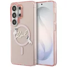 Samsung Galaxy S26 Ultra Rózsaszín Karl Lagerfeld IML Choupette Karl Script Logo Mágneses tok