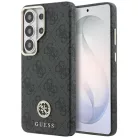 Samsung Galaxy S26 Ultra Fekete Guess PU bőr 4G Strassz Logó Arany Keretes Mágneses tok