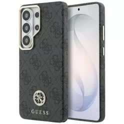   Samsung Galaxy S26 Ultra Fekete Guess PU bőr 4G Strassz Logó Arany Keretes Mágneses tok