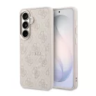 Samsung Galaxy S26 Rózsaszín Guess PU Bőr 4G Arany Keret Mágneses tok