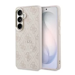   Samsung Galaxy S26 Rózsaszín Guess PU Bőr 4G Arany Keret Mágneses tok