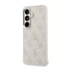 Samsung Galaxy S26 Rózsaszín Guess PU Bőr 4G Arany Keret Mágneses tok