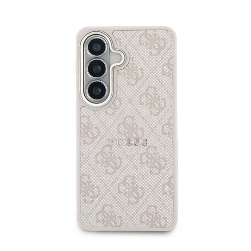 Samsung Galaxy S26 Rózsaszín Guess PU Bőr 4G Arany Keret Mágneses tok