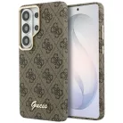 Samsung Galaxy S26 Ultra barna Guess PU 4G Script Metal Logo mágneses tok