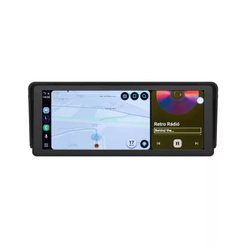 SAL CARPLAY10 multimédia központ, 10” IPS LCD érintőképernyő, CarPlay, Android Auto, USB/microSD csatlakozás, Bluetooth, WiFi, beépített hangszóró, FM modulátor, tolatókamera bemenet