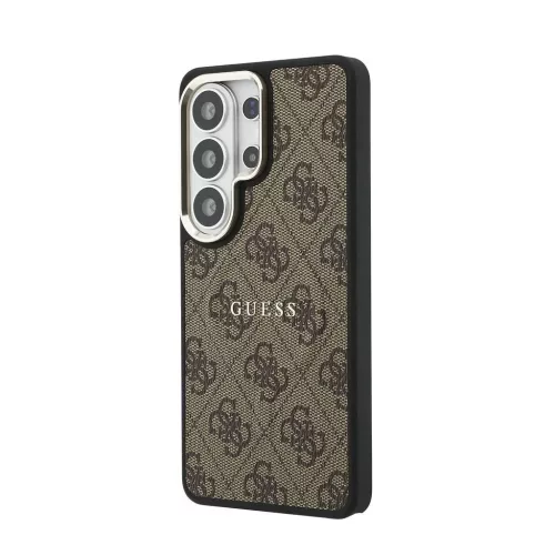 Samsung Galaxy S26 Ultra Barna Guess PU Leather 4G Arany Keretes Mágneses tok
