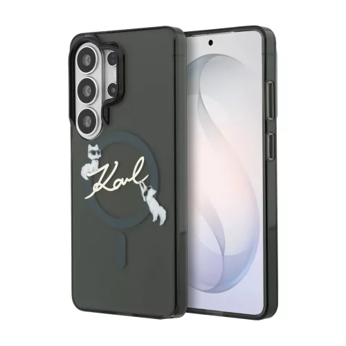 Samsung Galaxy S26 Ultra Fekete Karl Lagerfeld IML Choupette Karl Script Logo mágneses tok