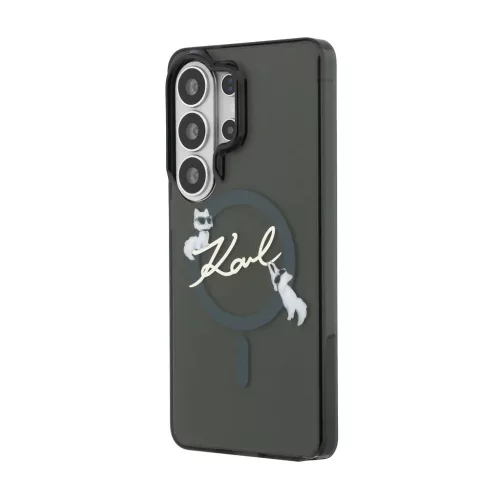 Samsung Galaxy S26 Ultra Fekete Karl Lagerfeld IML Choupette Karl Script Logo mágneses tok