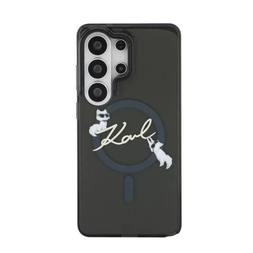 Samsung Galaxy S26 Ultra Fekete Karl Lagerfeld IML Choupette Karl Script Logo mágneses tok
