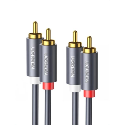 2 x RCA - 2 x RCA audio kábel UGREEN AV104, 1,5m, Szürke