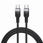 Szilikon kábel USB C - USB C Hoco 3A 60W 1 m X109 fekete