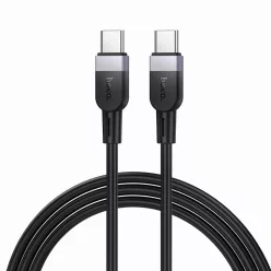 Szilikon kábel USB C - USB C Hoco 3A 60W 1 m X109 fekete