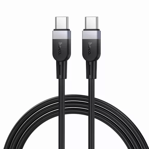 Szilikon kábel USB C - USB C Hoco 3A 60W 1 m X109 fekete