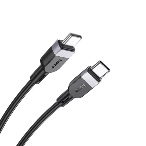 Szilikon kábel USB C - USB C Hoco 3A 60W 1 m X109 fekete