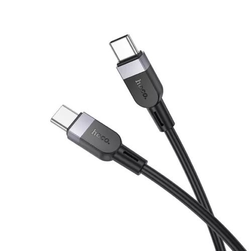 Szilikon kábel USB C - USB C Hoco 3A 60W 1 m X109 fekete