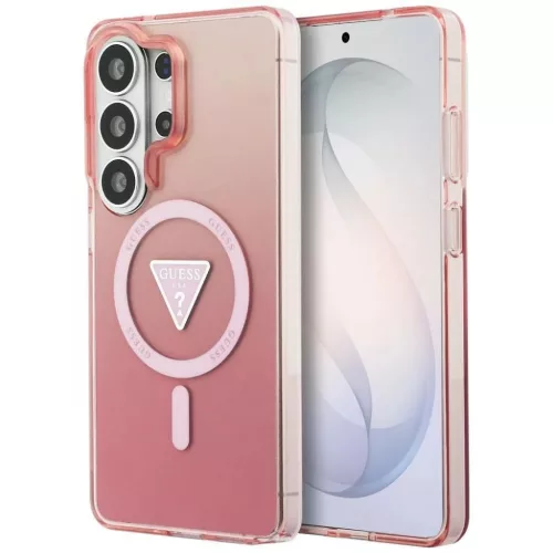 Samsung Galaxy S26 Ultra Case Guess IML Gradient Triangle MagSafe tok rózsaszín