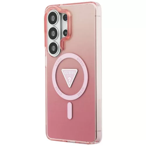 Samsung Galaxy S26 Ultra Case Guess IML Gradient Triangle MagSafe tok rózsaszín