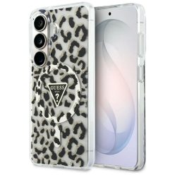   Samsung Galaxy S26 Guess IML Leopárd Mintás Háromszög Tok MagSafe fekete