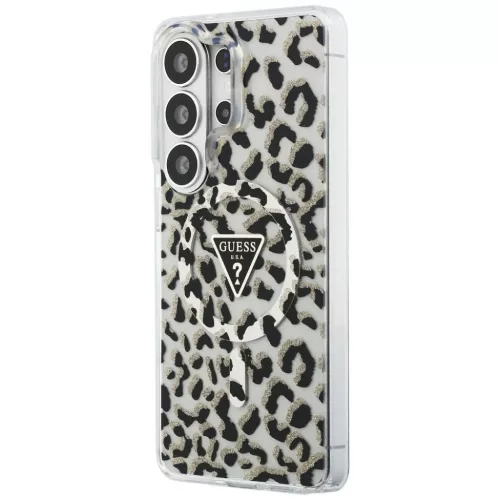 Samsung Galaxy S26 Ultra Guess IML Leopard Print Triangle tok MagSafe fekete