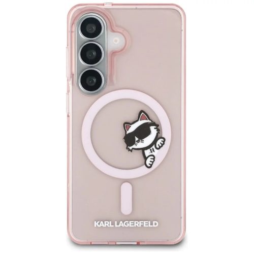 Samsung Galaxy S26 Karl Lagerfeld IML Peekaboo Choupette MagSafe tok rózsaszín