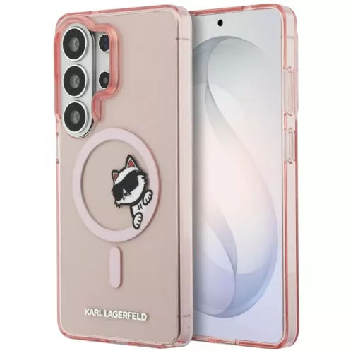 Samsung Galaxy S26 Ultra Karl Lagerfeld IML Peekaboo Choupette MagSafe tok rózsaszín