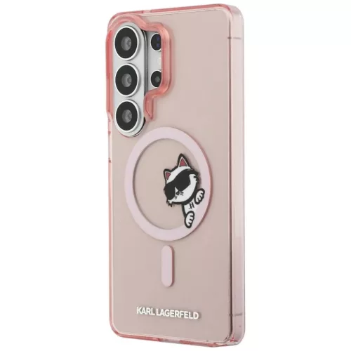 Samsung Galaxy S26 Ultra Karl Lagerfeld IML Peekaboo Choupette MagSafe tok rózsaszín