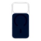 Fényes Magsafe iPhone 15 Pro Max tok sötétkék