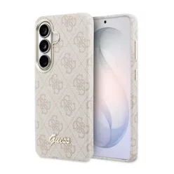   Samsung Galaxy S26 rózsaszín Guess PU 4G Script Metal Logo Mágneses Tok