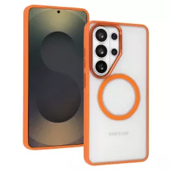   Liavec Soft Case Fémkeret Samsung Galaxy S26 Ultra tok, narancs