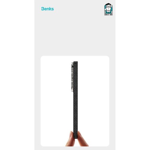 Samsung Galaxy S26 Fekete Benks Magnetic Armor Air Armor Grid Kevlar tok fém kerettel 600D (E048)