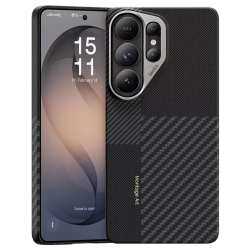 Samsung Galaxy S26 Ultra fekete Benks Montage Mágneses Armor Air Kevlar Tok Fém Kerettel 600D+1500D (F050) tok