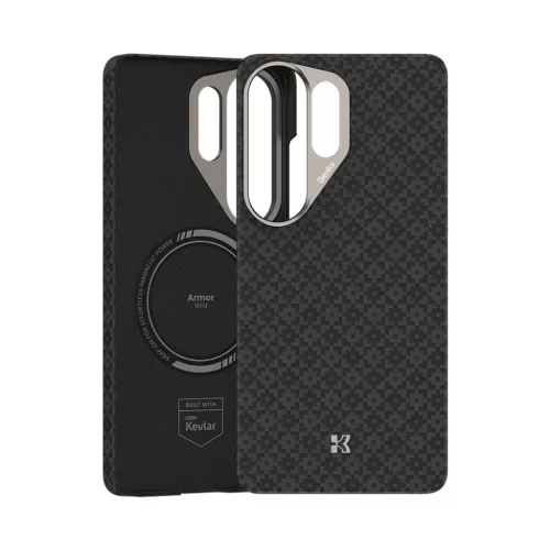 Samsung Galaxy S26 Ultra Fekete Benks Magnetic Armor Air Armor Grid Kevlar Tok Fém Keret 600D (E050)