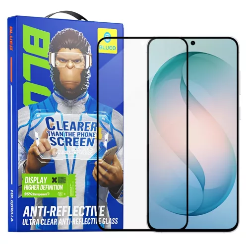 Blueo - Tükröződésmentes HD üvegfólia - Samsung Galaxy S26 Plus - Fekete üvegfólia üvegfólia