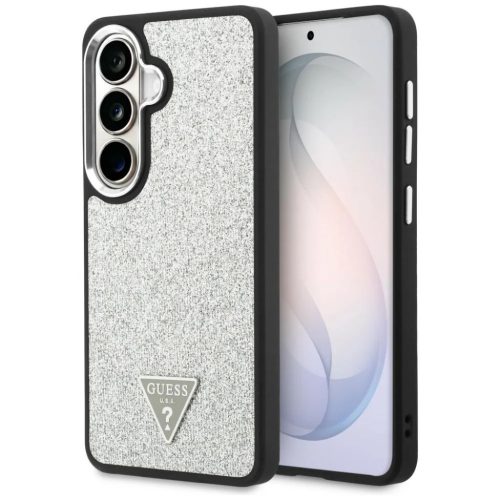 Samsung Galaxy S26 Guess Fixed Glitter Triangle ezüst tok