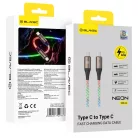 Blavec Kabel Neon - TYP C na Typ C - PD 60W 3A 1 méter (CNE-CC3L1) világító RGB kábel